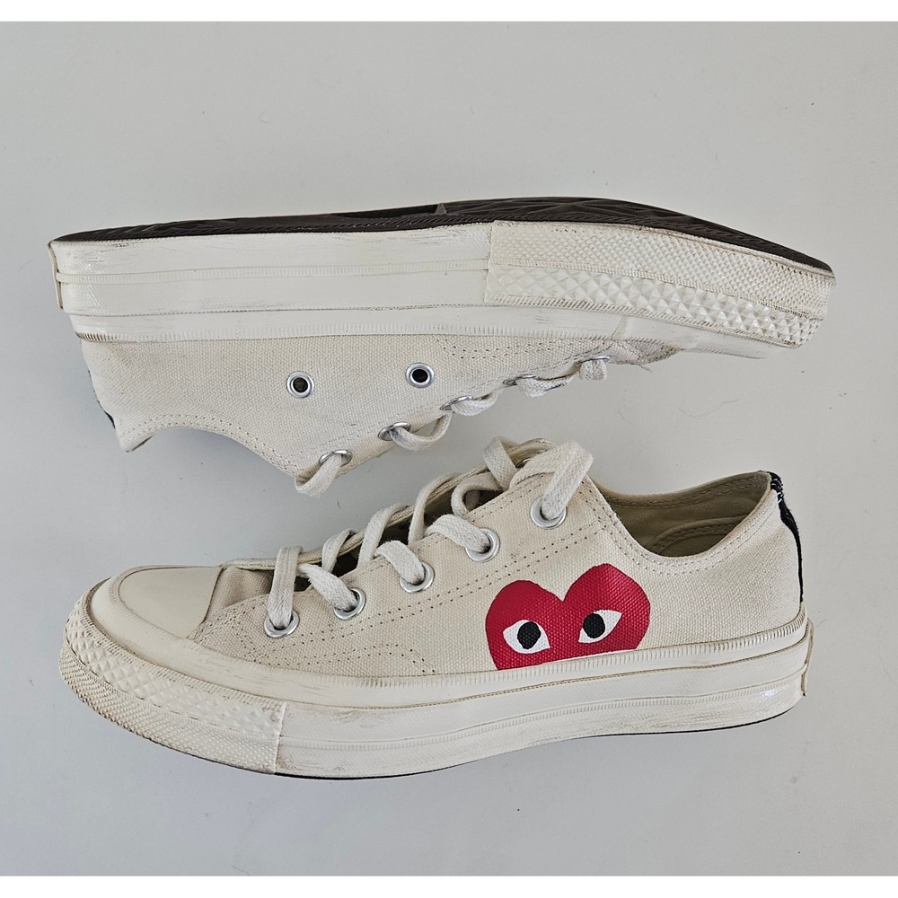 Converse x Comme Des Garcons Play Sneakers W6/M4 Off White 70 Low 150207C - Picture 1 of 11